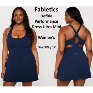 Fabletics XXL/1X Define Performance Dress Skort Ultra Mini in Navy Blue Women's